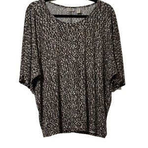 Easy wear by Chico’s size 2 (L/12) brown print 3/4 sleeve  top
